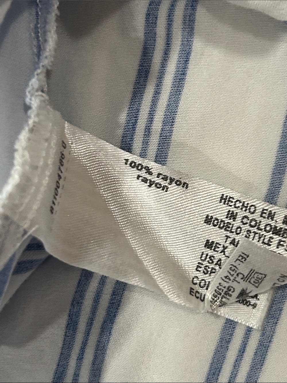 Leonisa Striped Button-Down Shirt in white and Blue Sz L - Picture 4 of 11